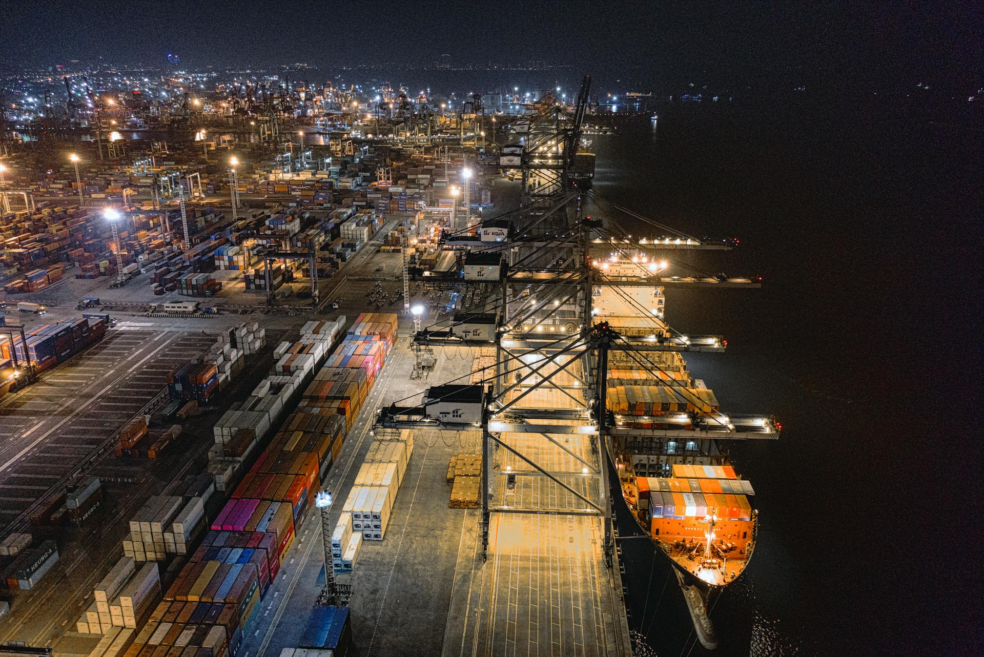 Cargo Ship Near Port