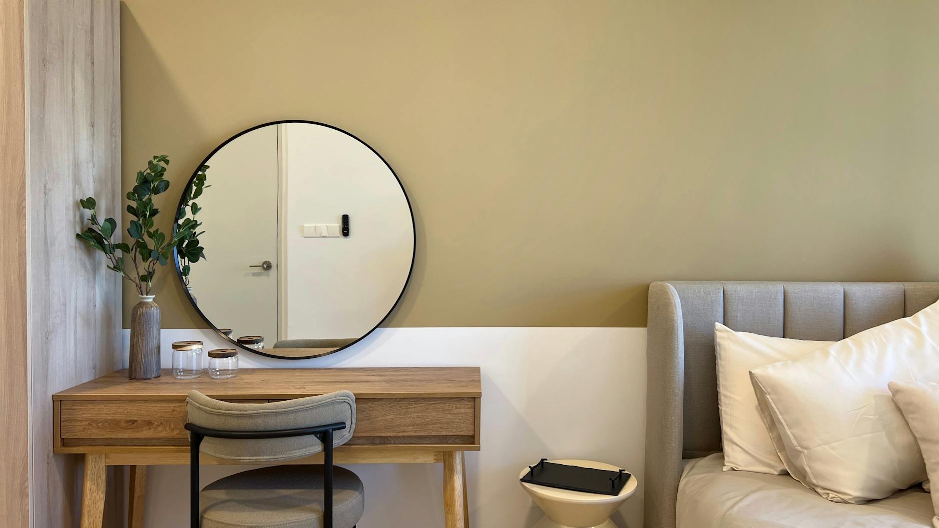 Bedroom With Round Furniture, Soft Edges, And A Calming Atmosphere