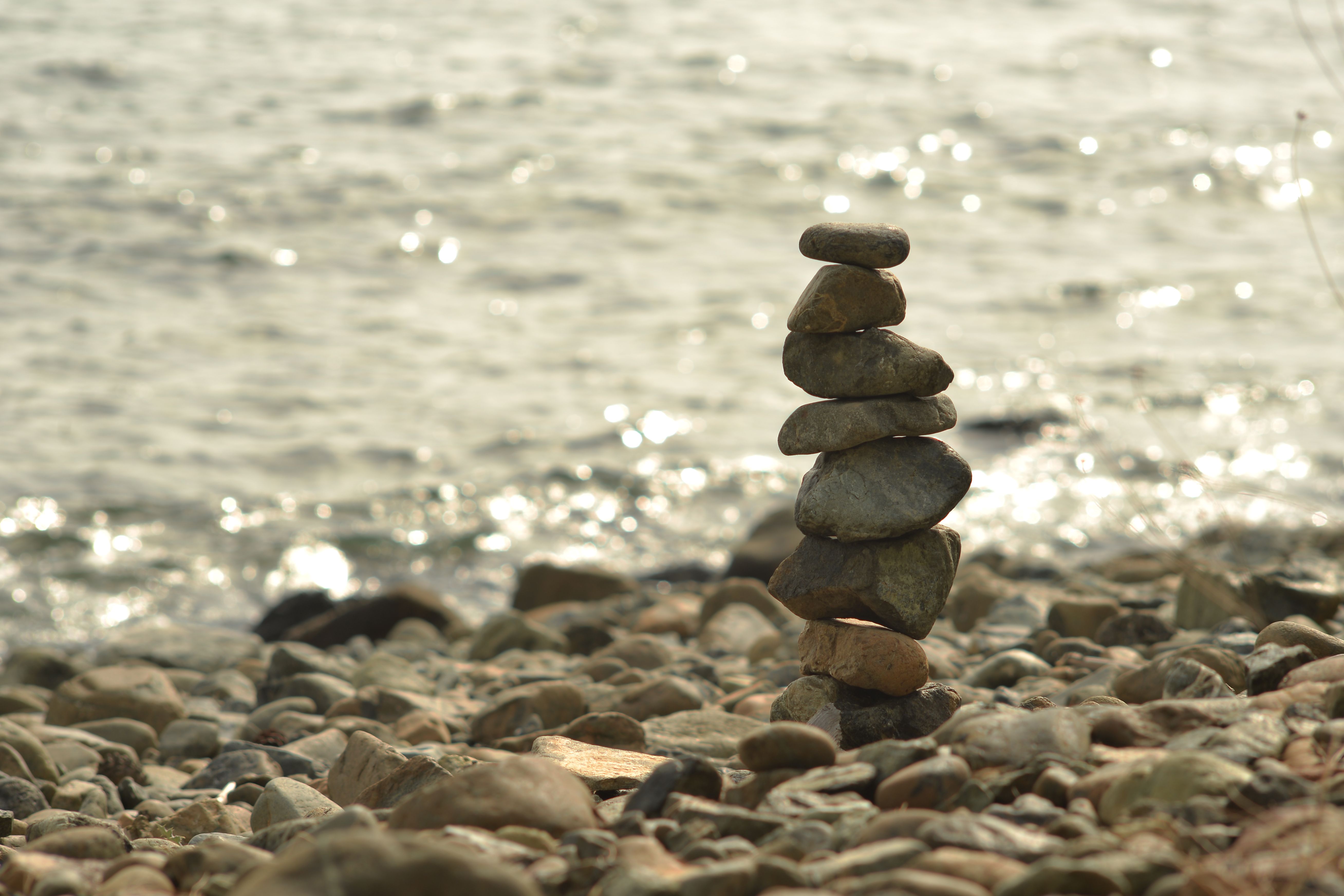 stacked stones balance outdoor