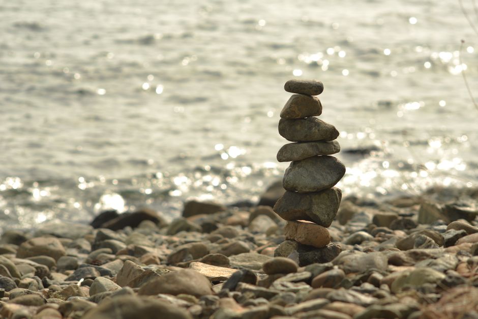 stacked stones balance outdoor