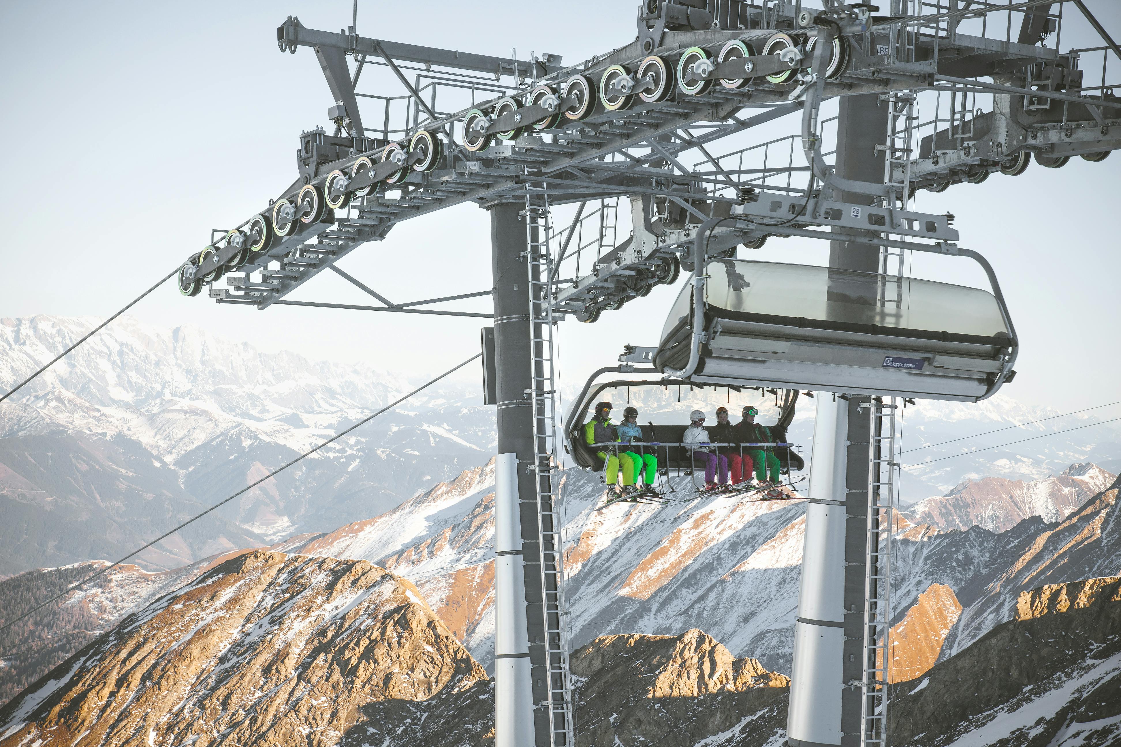 overhead cable car against sky