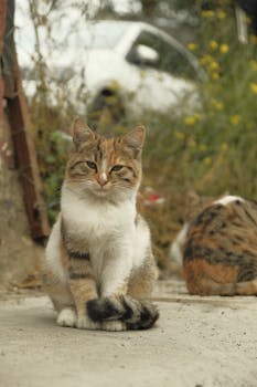 Adorable stray cats captured in a candid outdoor setting in Istanbul, Türkiye.