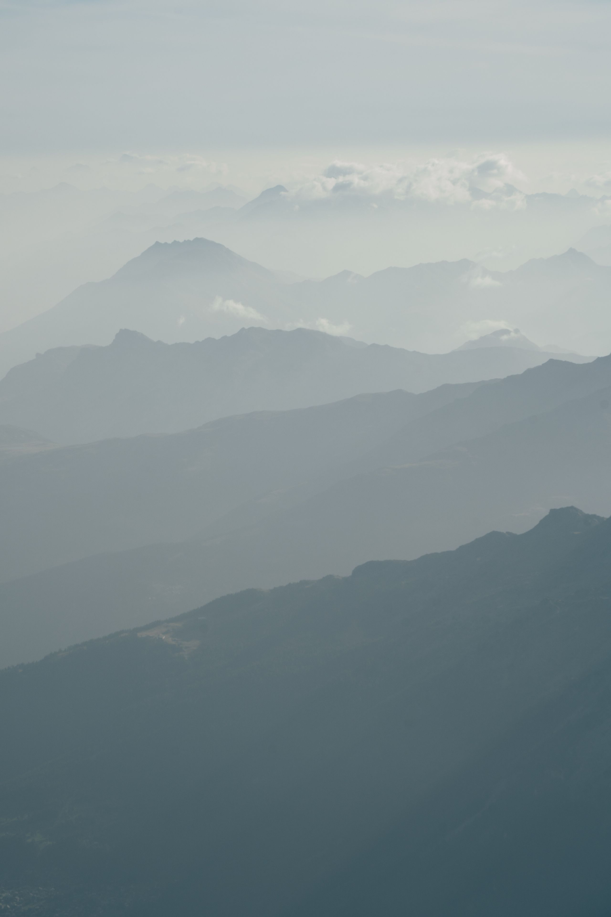 Ethereal view of alpine moun