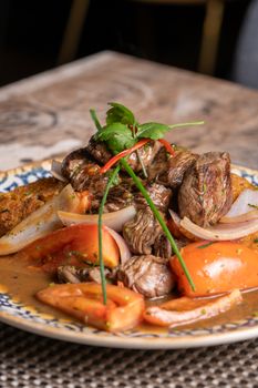 Bourguignon de boeuf & champignons