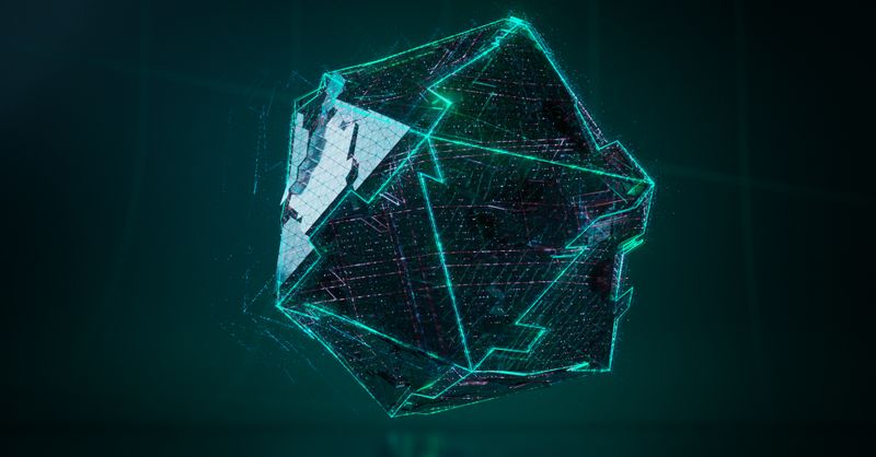 Abstract editorial data-visualization illustration in balanced, blue-toned tones representing ETH and the broader cryptocurrency market — crypto scenario analysis.