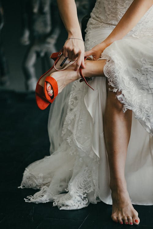 High Heels and Wedding Dress of Woman Free Stock Photo High Heels and Wedding Dress of Woman Free Stock Photo