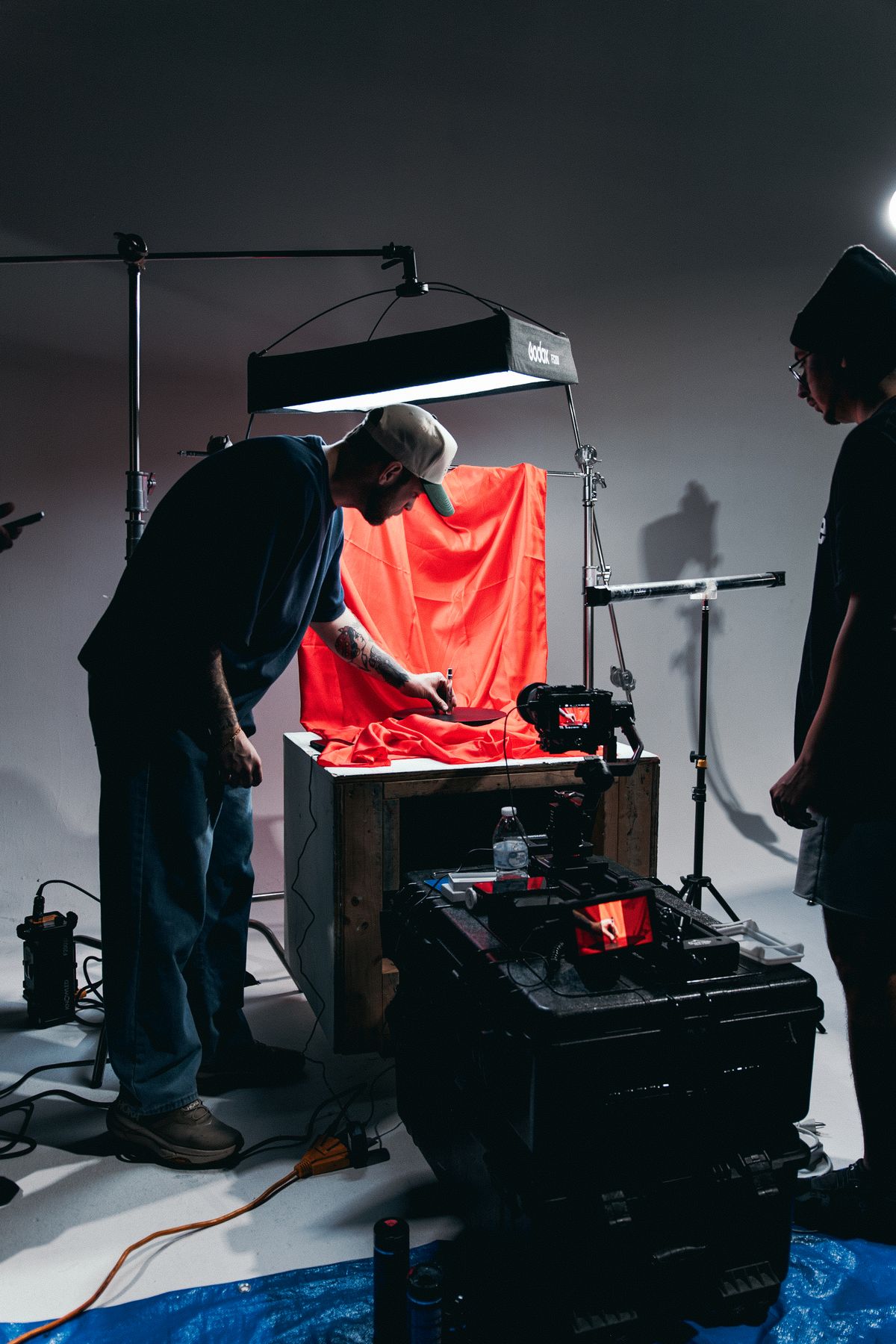 On-set film still, warm cinematic light