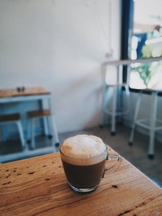 Free Clear Glass Cup With Coffee Stock Photo