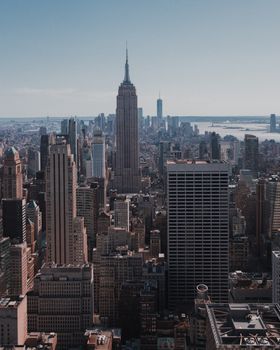 A breathtaking view of New York's skyline featuring the Empire State Building.