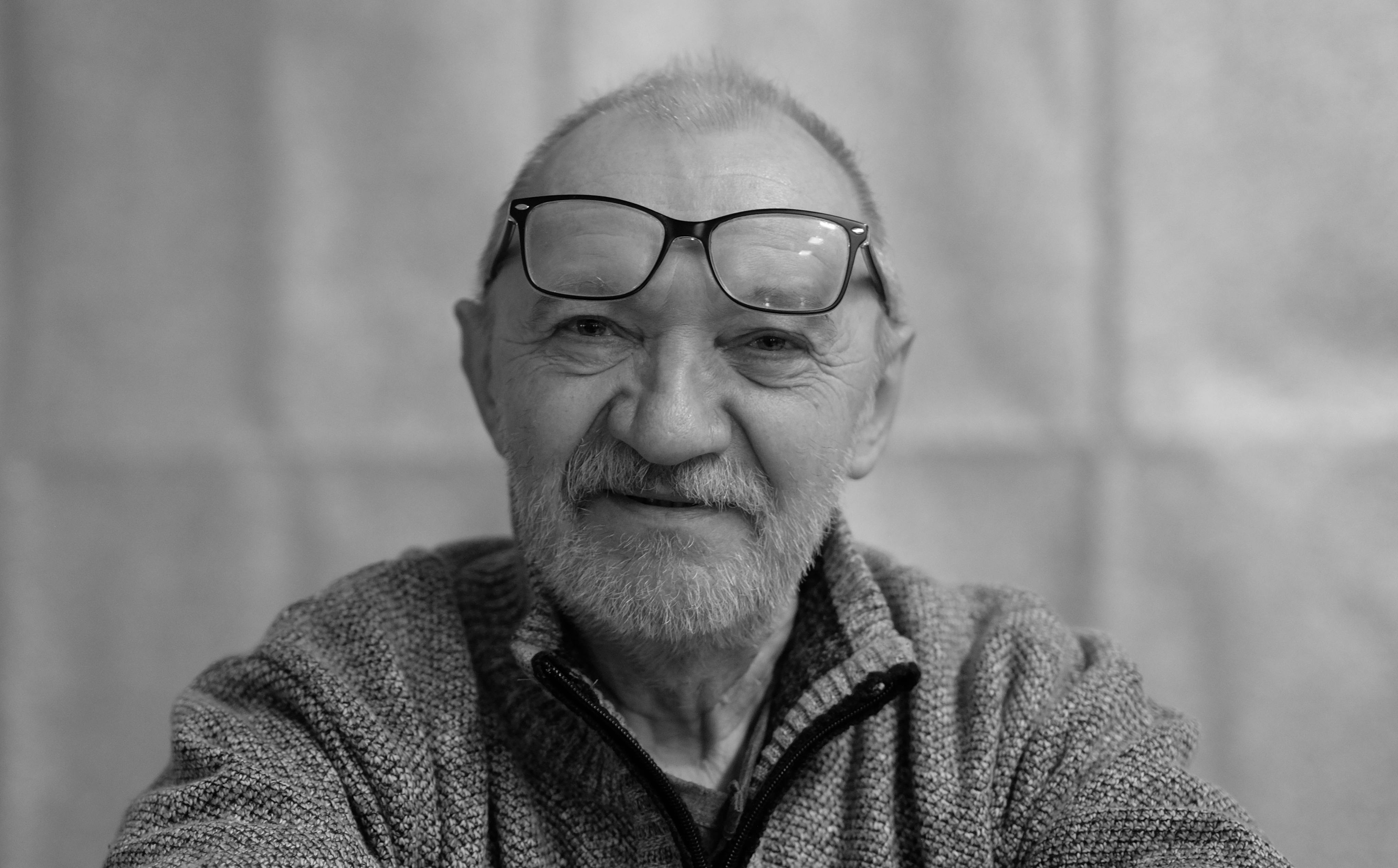 elderly man white hair