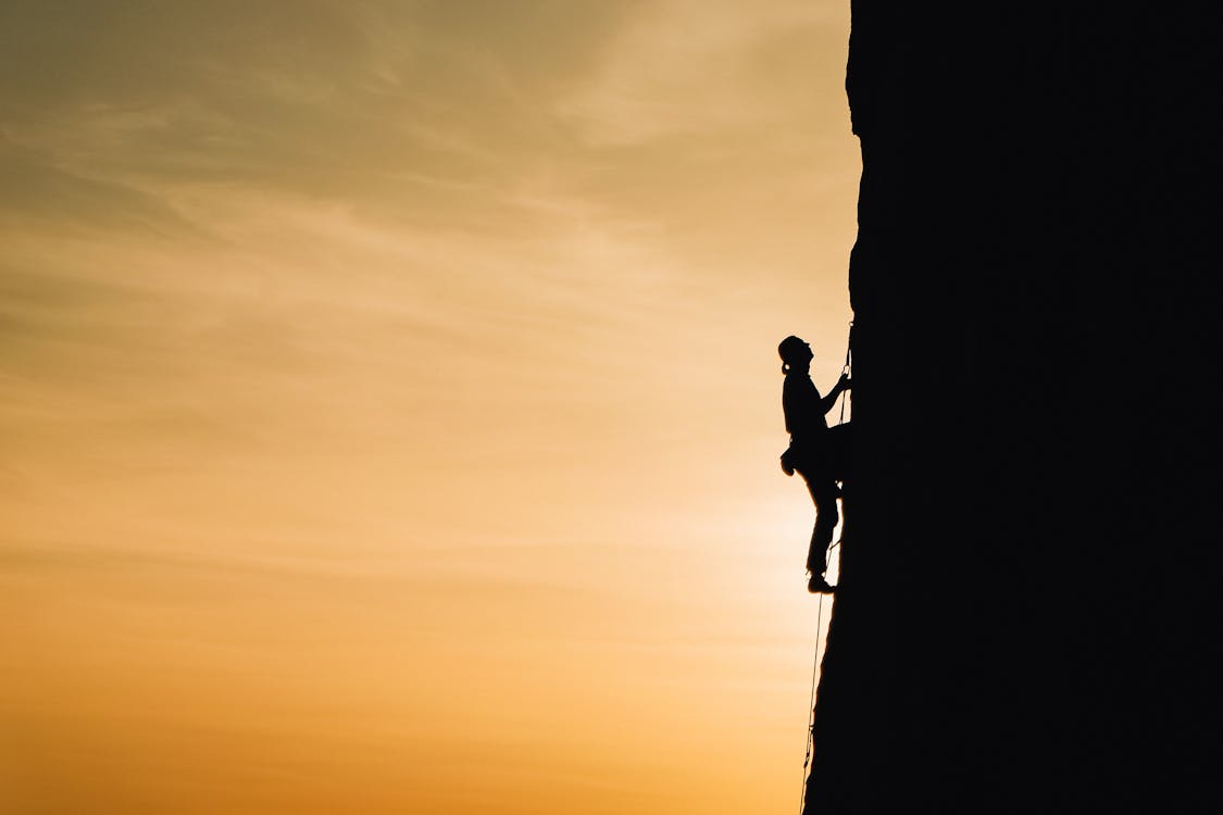 Free Person Rock Climbing Stock Photo