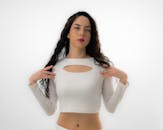 Confident Woman in Stylish White Outfit Portrait