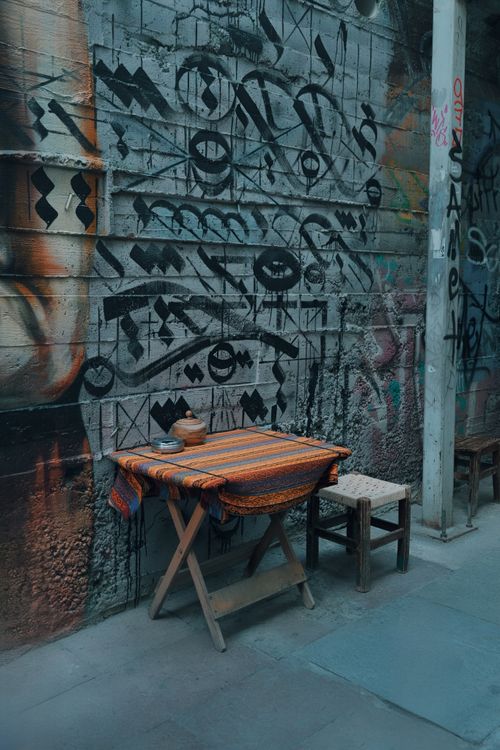 Rustic Graffiti Rustic Urban Scene with Artistic Graffiti Wall · Free Stock Photo