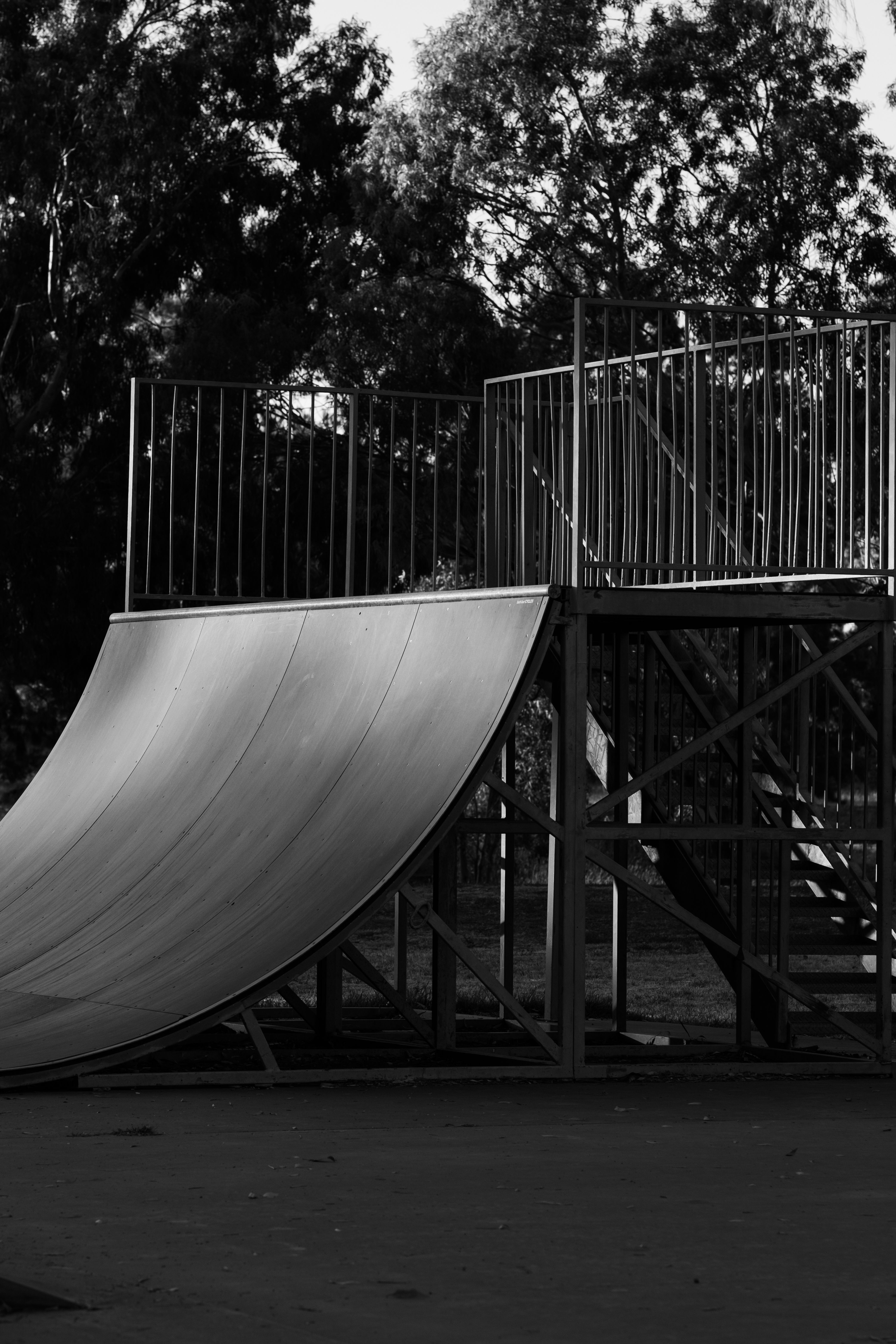 Monochrome Skate Ramp in Urban Park · Free Stock Photo