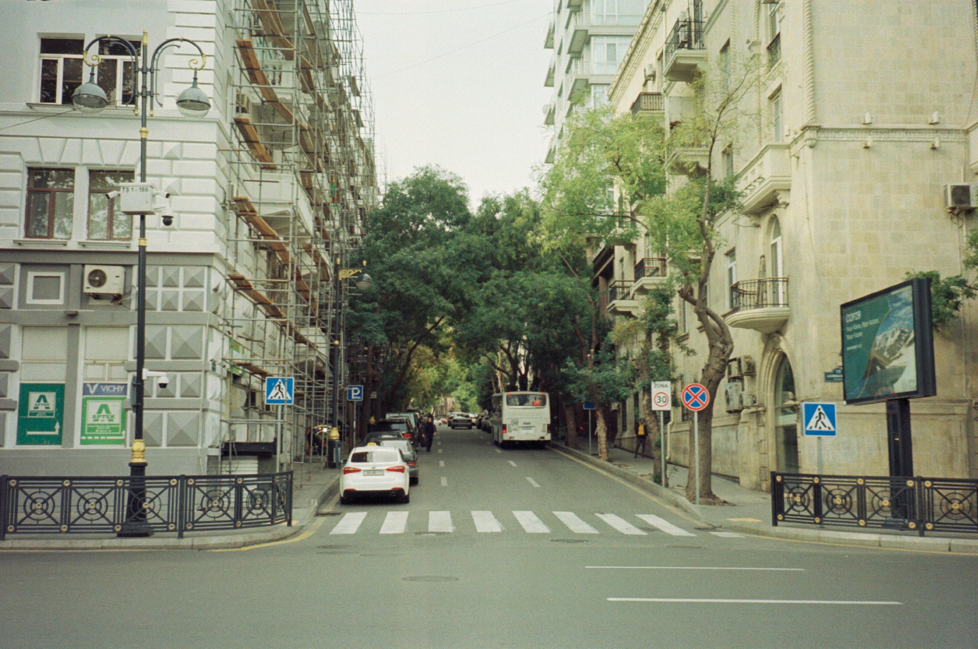 Street View in Baku, Azerbaijan with Urban Architecture