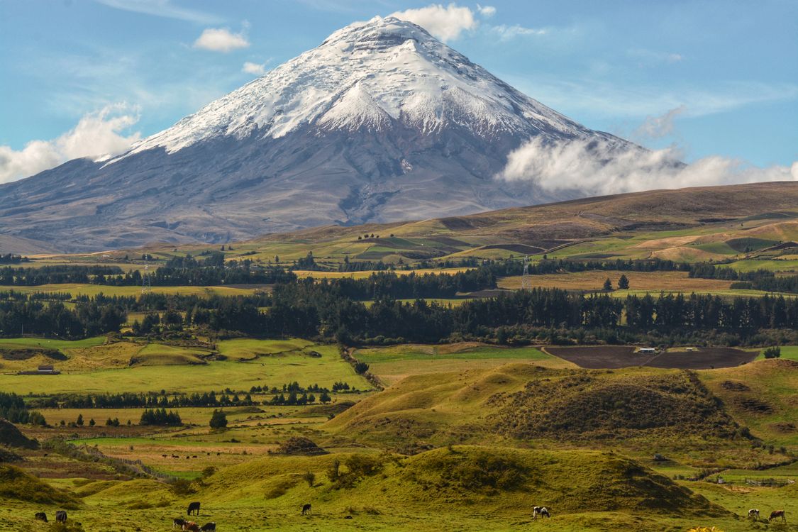 The Cotopaxi volcano (19,347 feet) near Quito โ a dramatic reminder of Ecuador's extreme altitude, which affects daily life in the highland cities