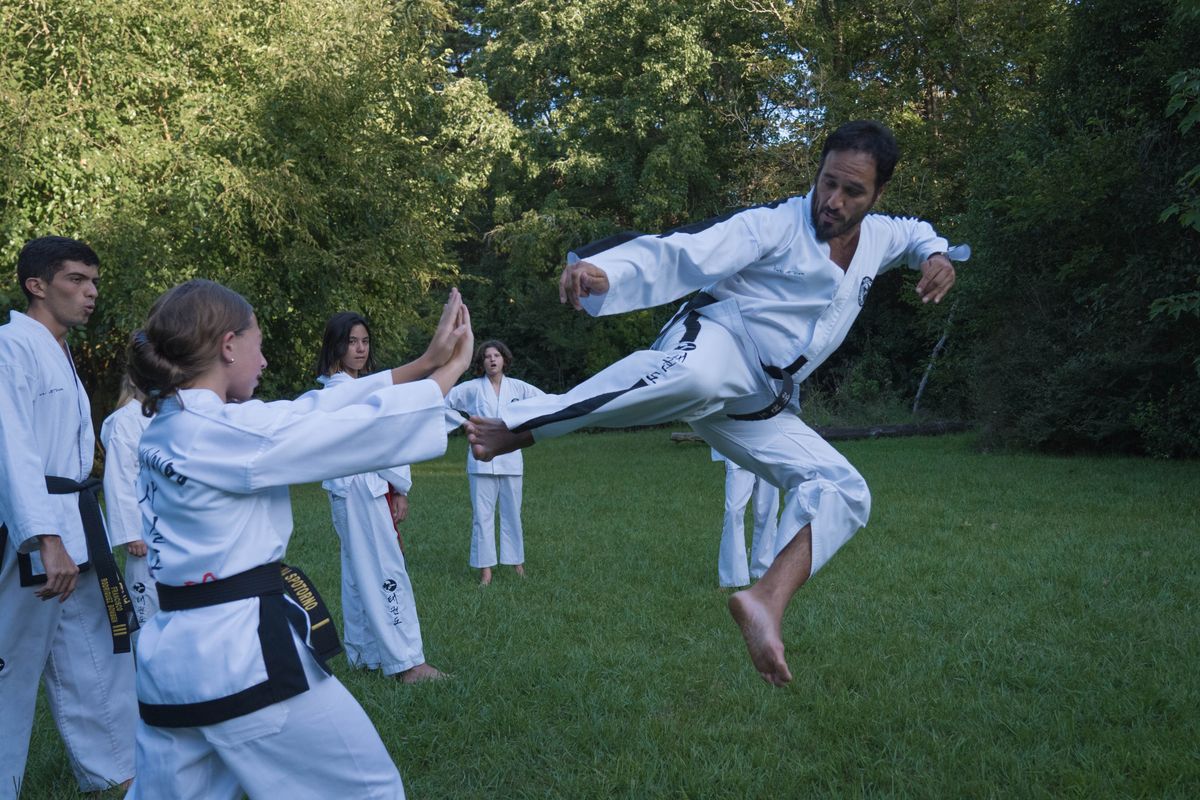 Taekwondo kicking technique practice