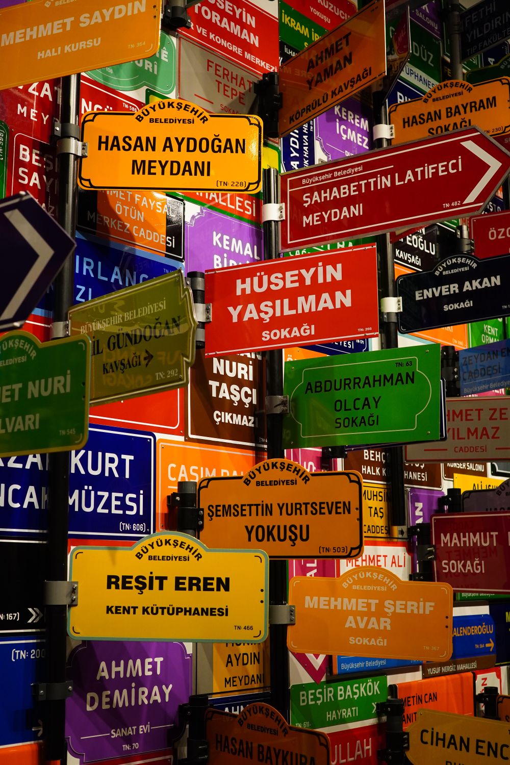 Colorful Stack of Turkish Street Signs · Free Stock Photo