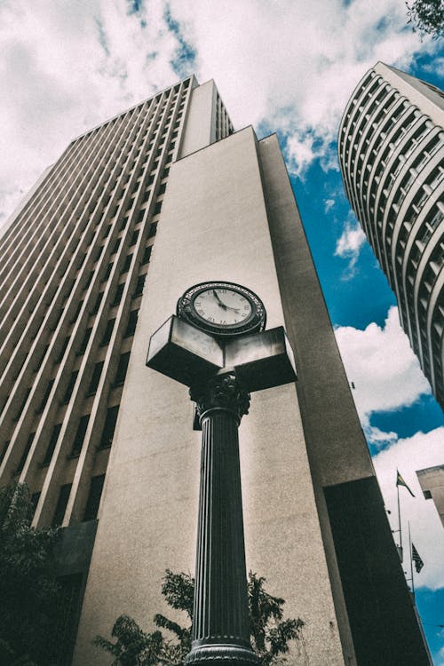 Bottom View of Gray Building