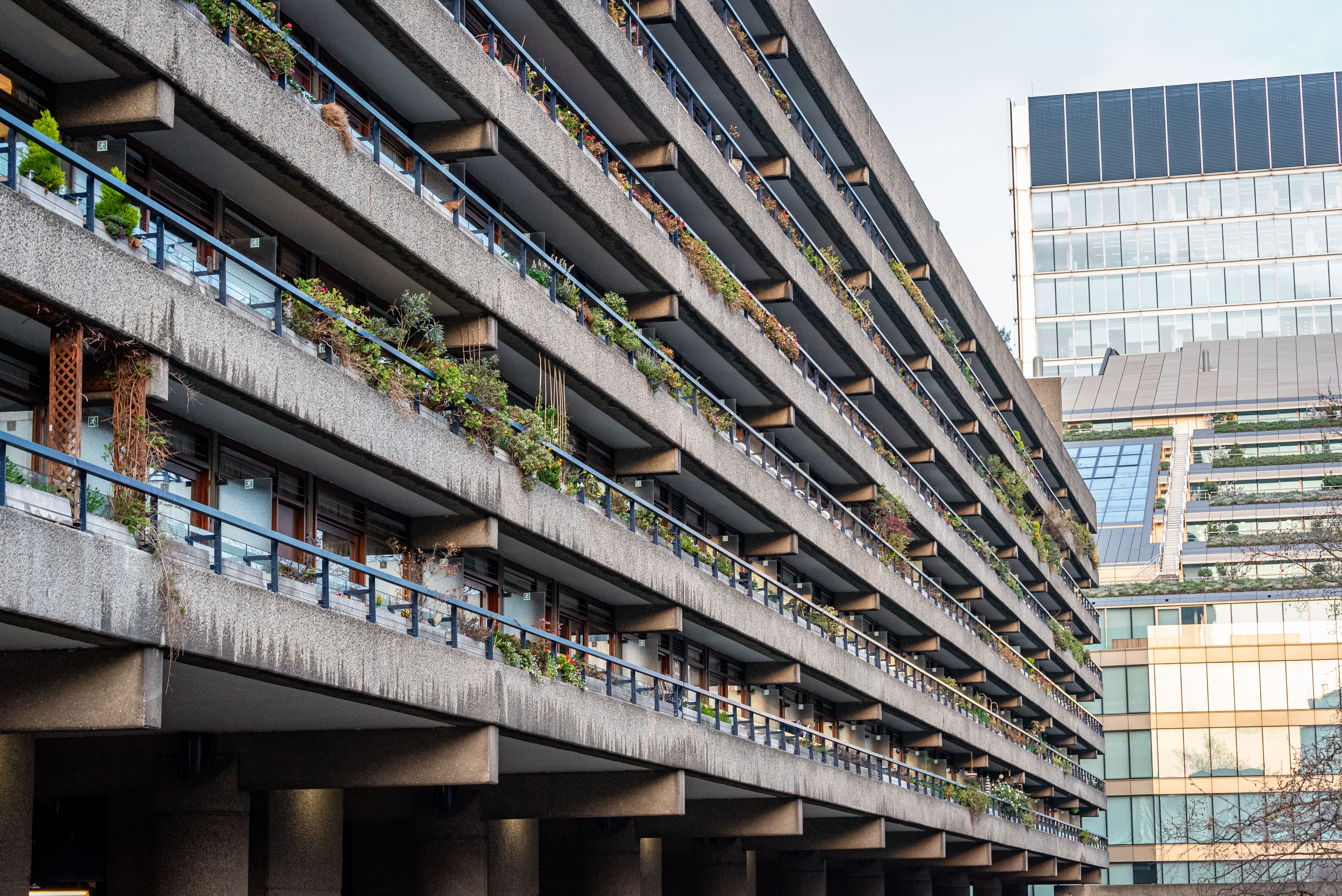 Barbican Centre, London — brutalist concrete towers