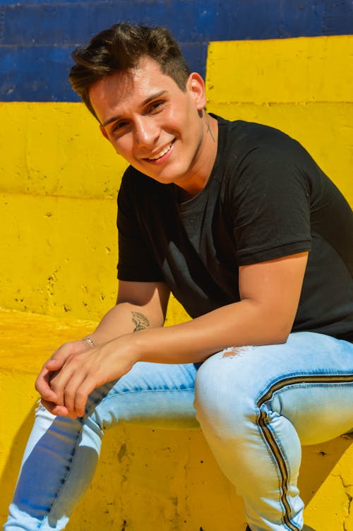 Man Sitting On Stairs