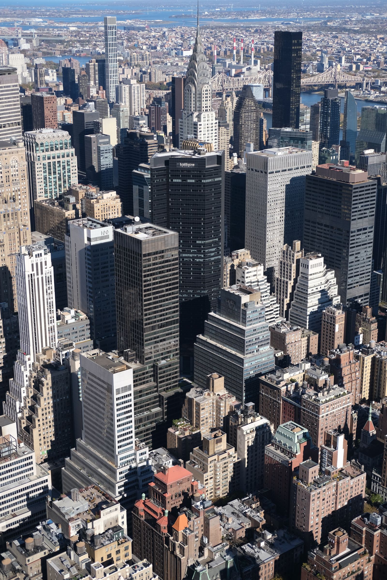 Aerial View of Skyscrapers in Midtown Manhattan with the Trump Tower in ...