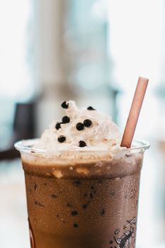 Nonfat With Whipped Cream Frozen Mocha Coffee Drink