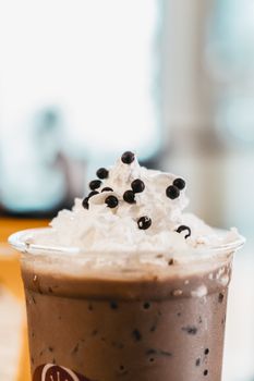 Decaffeinated With Whipped Cream Frozen Coffee Drink