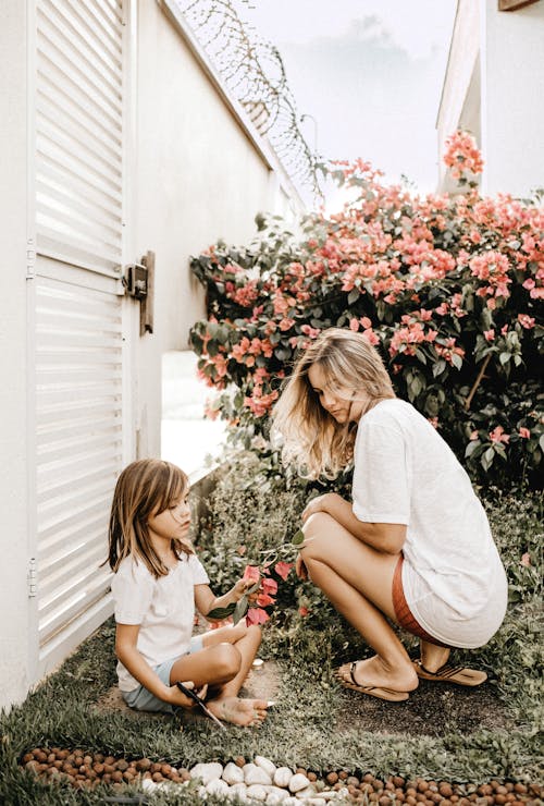 Free Mother and Daughter in the Garden Stock Photo