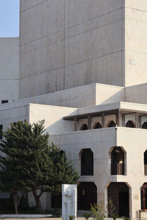 Free A striking example of modern architecture with geometric lines in Damascus, Syria. Stock Photo