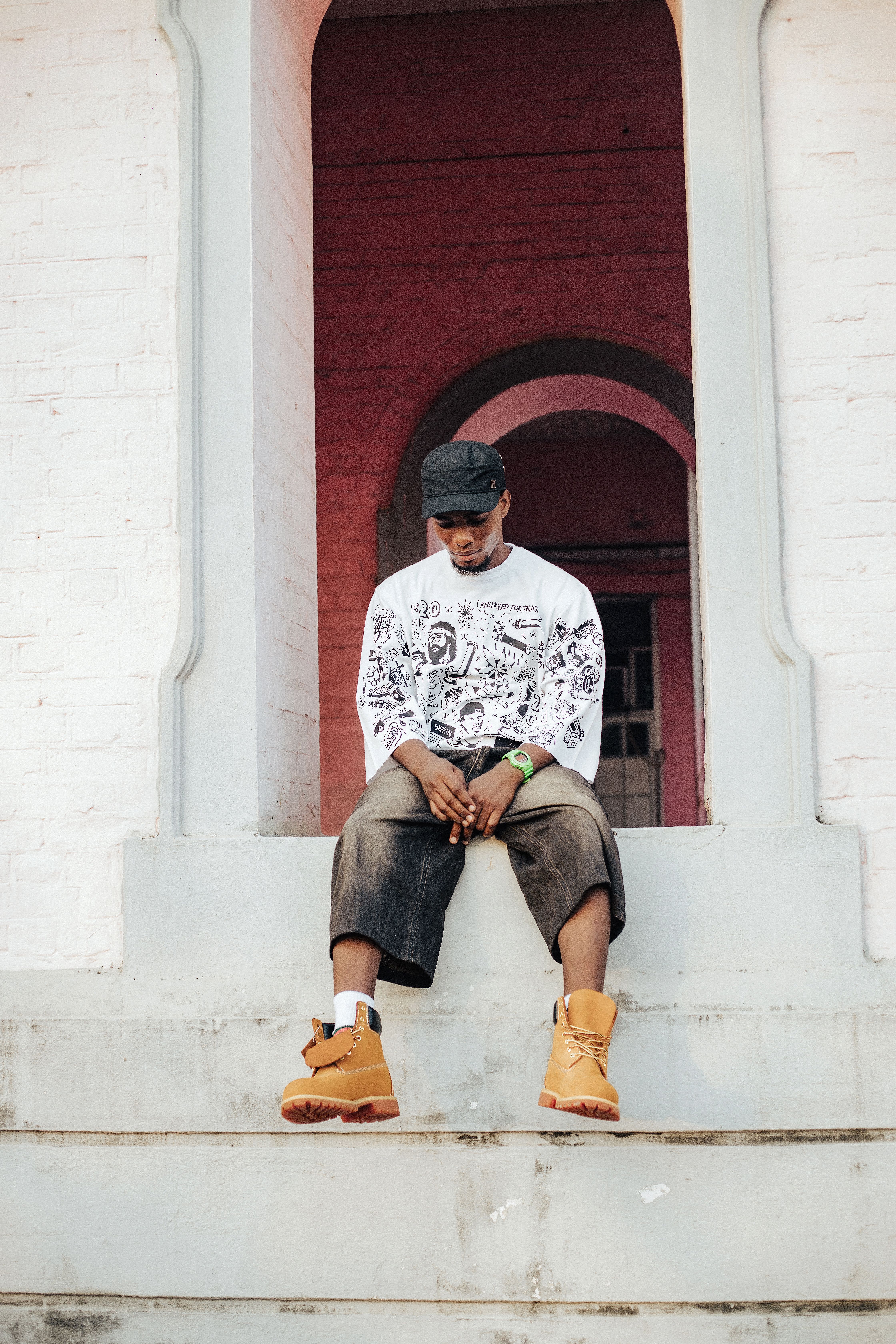 Urban Fashion: Young Man in Stylish Casual Attire  Free Stock Photo