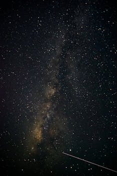 晴朗的星空下，银河系的景色迷人