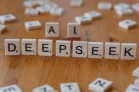 Scrabble Tiles Spelling Deepseek AI Concept