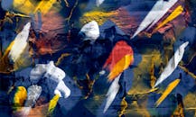 Vibrant Abstract Expressionist Painting with Bold Colors