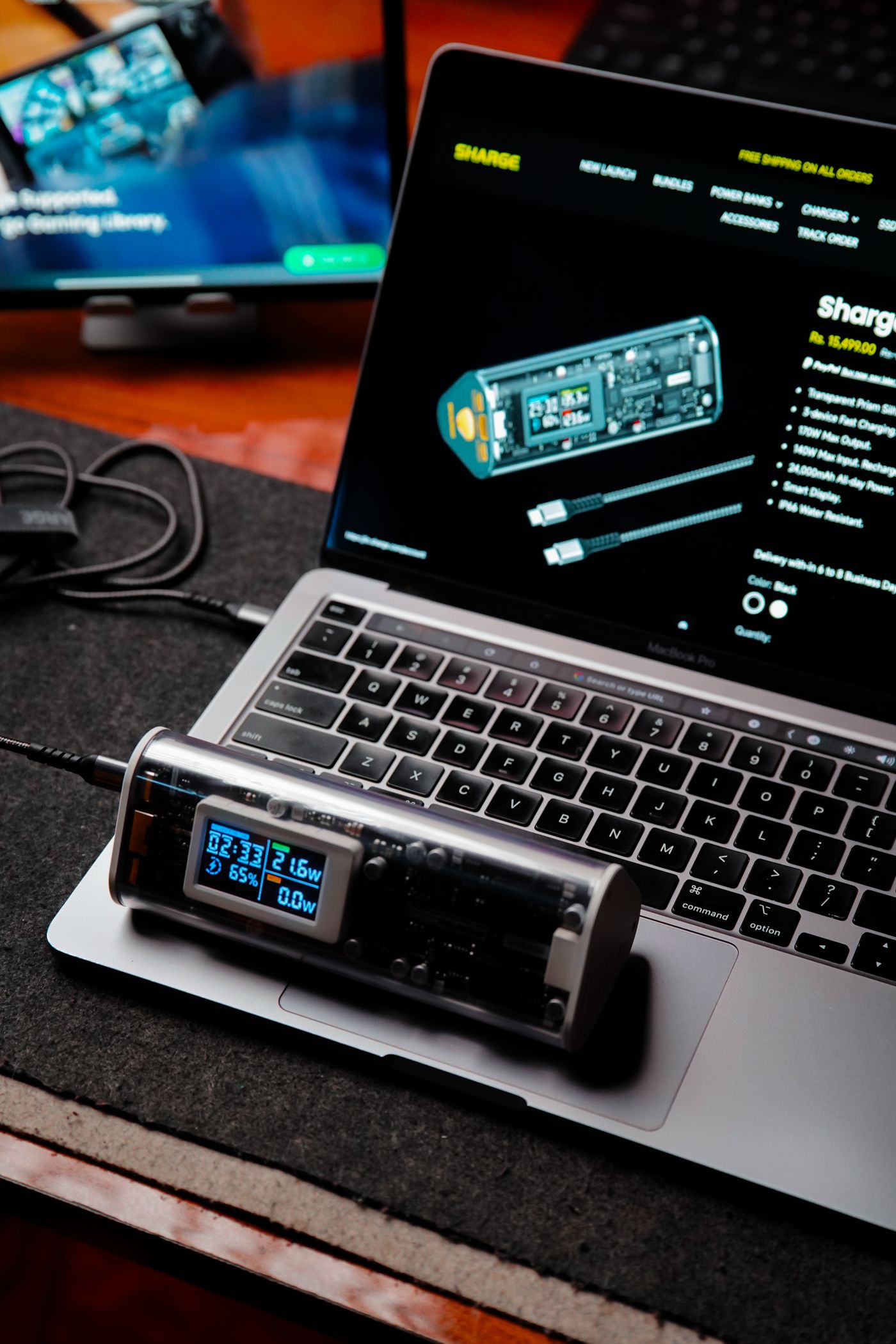 Modern laptop and monitor workspace with connected technology