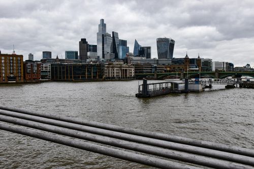 Free Panoramic view of London's iconic skyline, blending historic and modern architecture. Stock Photo