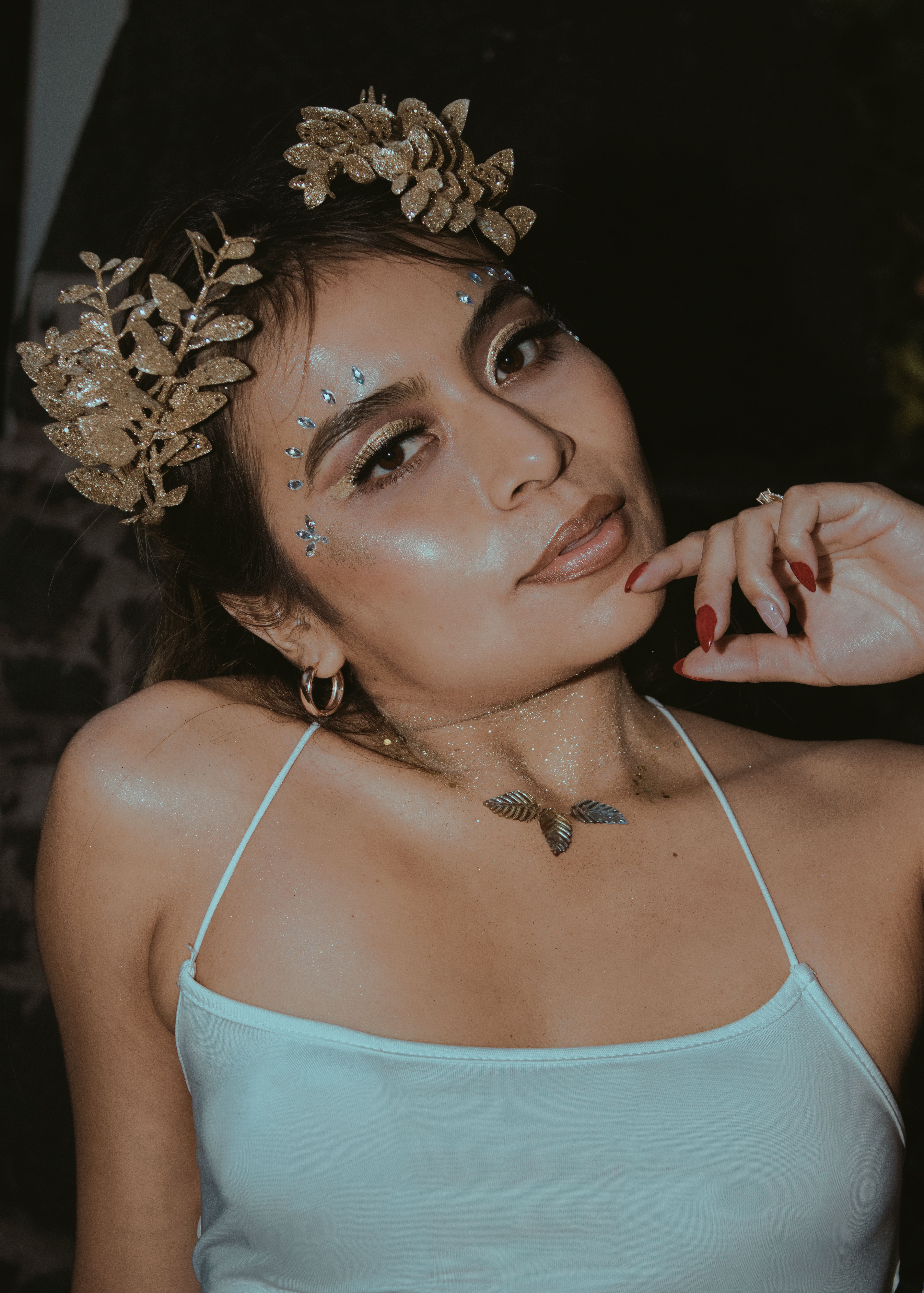 Elegant Portrait of Woman with Floral Headpiece · Free Stock Photo