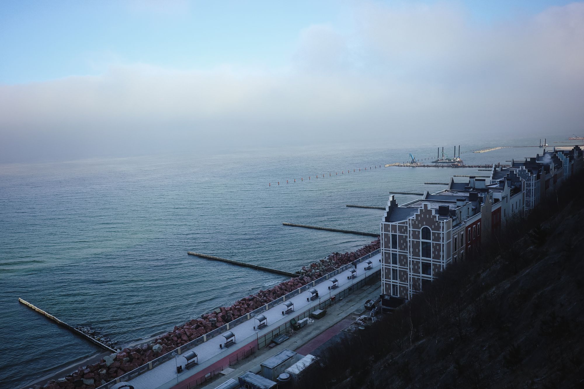 Coastal waterfront and promenade
