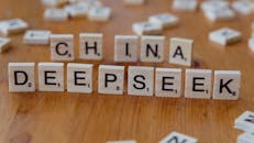 Scrabble Tiles Spelling 'China' and 'Deepseek'