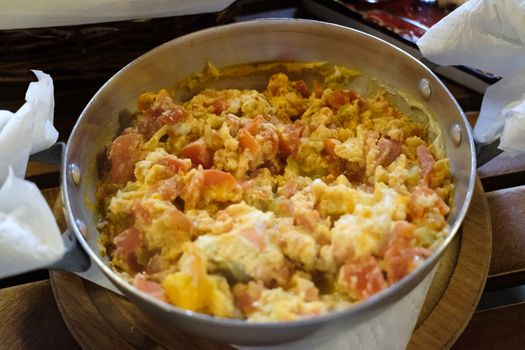 With Tomatoes Fat Added Egg Omelet Or Scrambled Egg — kidney-friendly food