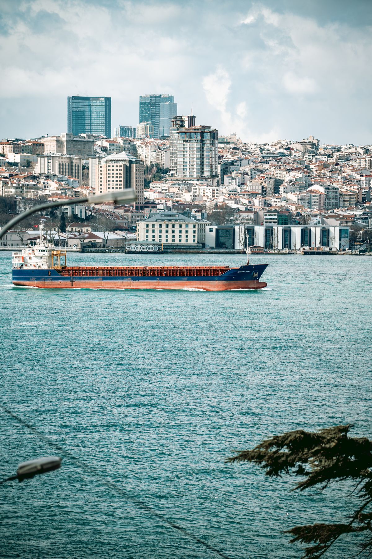 Cargo ship off Istanbul