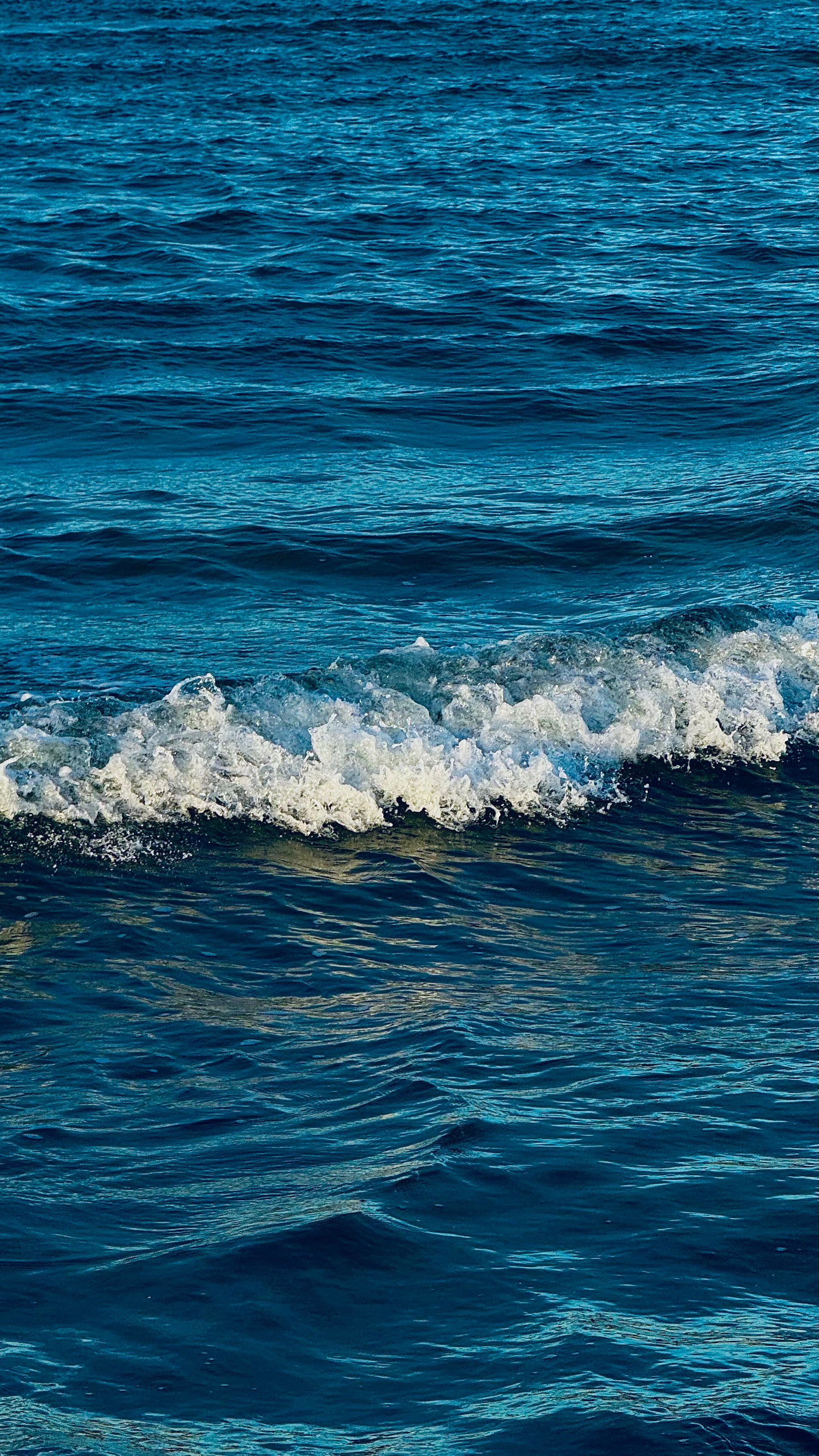 Vibrant Blue Ocean Waves Crashing at Sea · Free Stock Photo