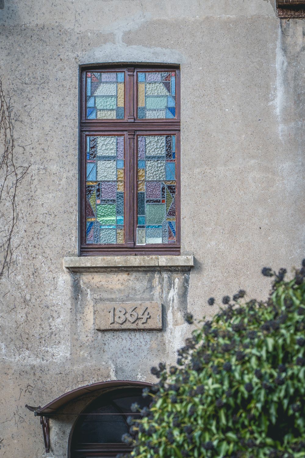 Window 1848 Historic Stained Glass Window with Date 1864 · Free Stock Photo