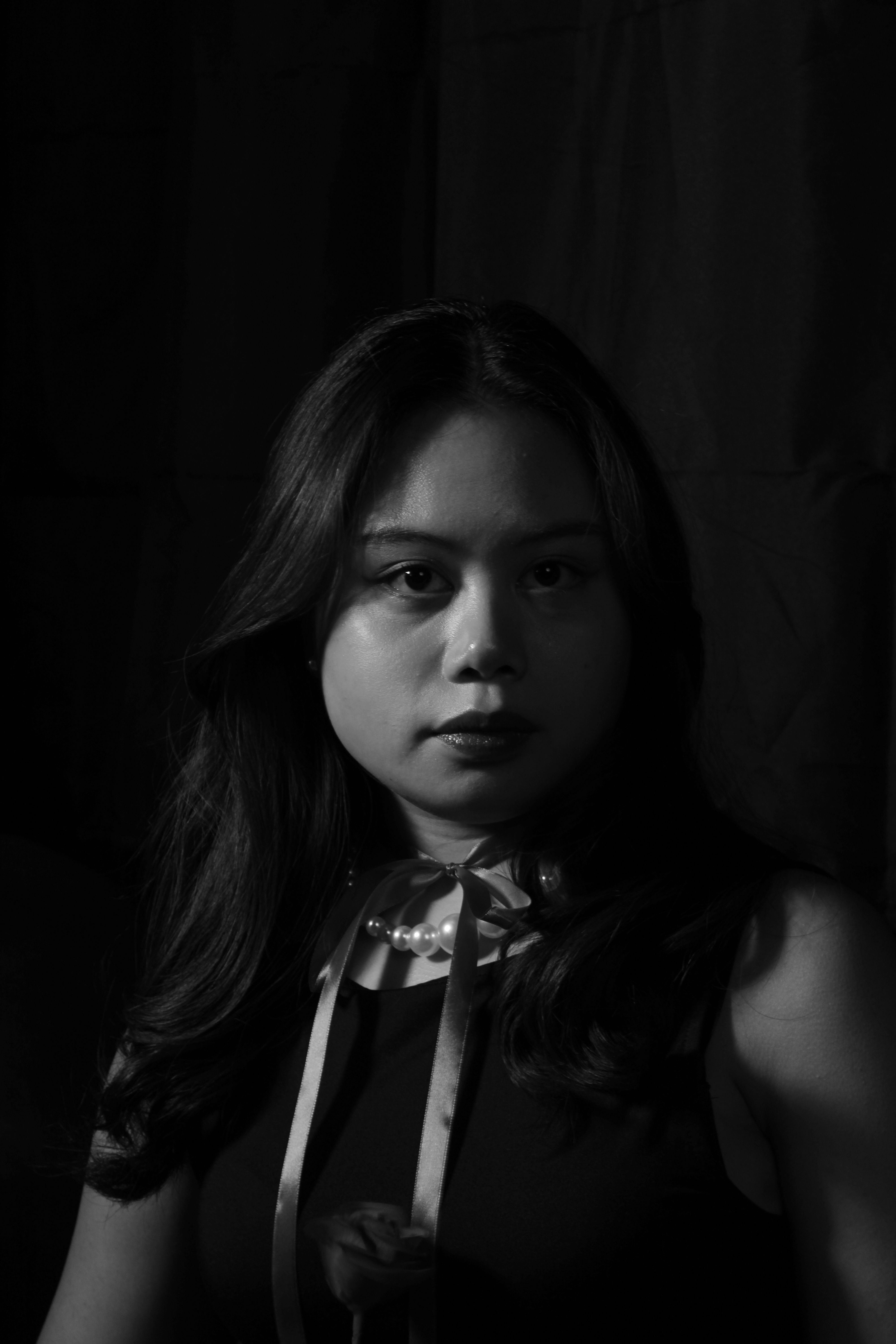 Moody Black and White Portrait of a Woman · Free Stock Photo