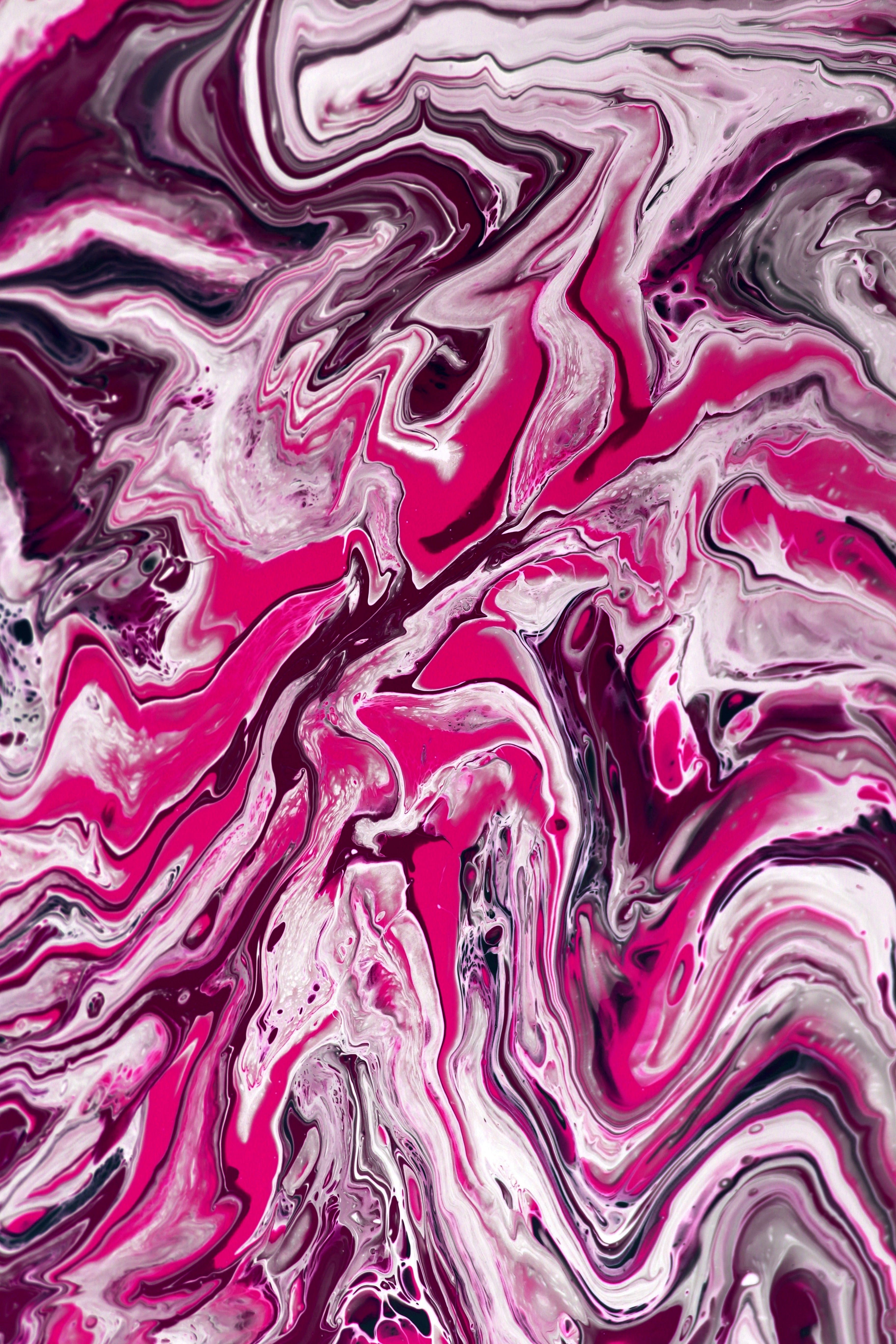 Vibrant Pink and White Abstract Painting · Free Stock Photo