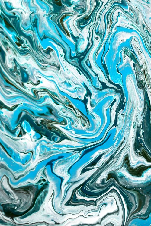 Free Vibrant abstract artwork featuring blue and white fluid patterns with dynamic swirls. Stock Photo