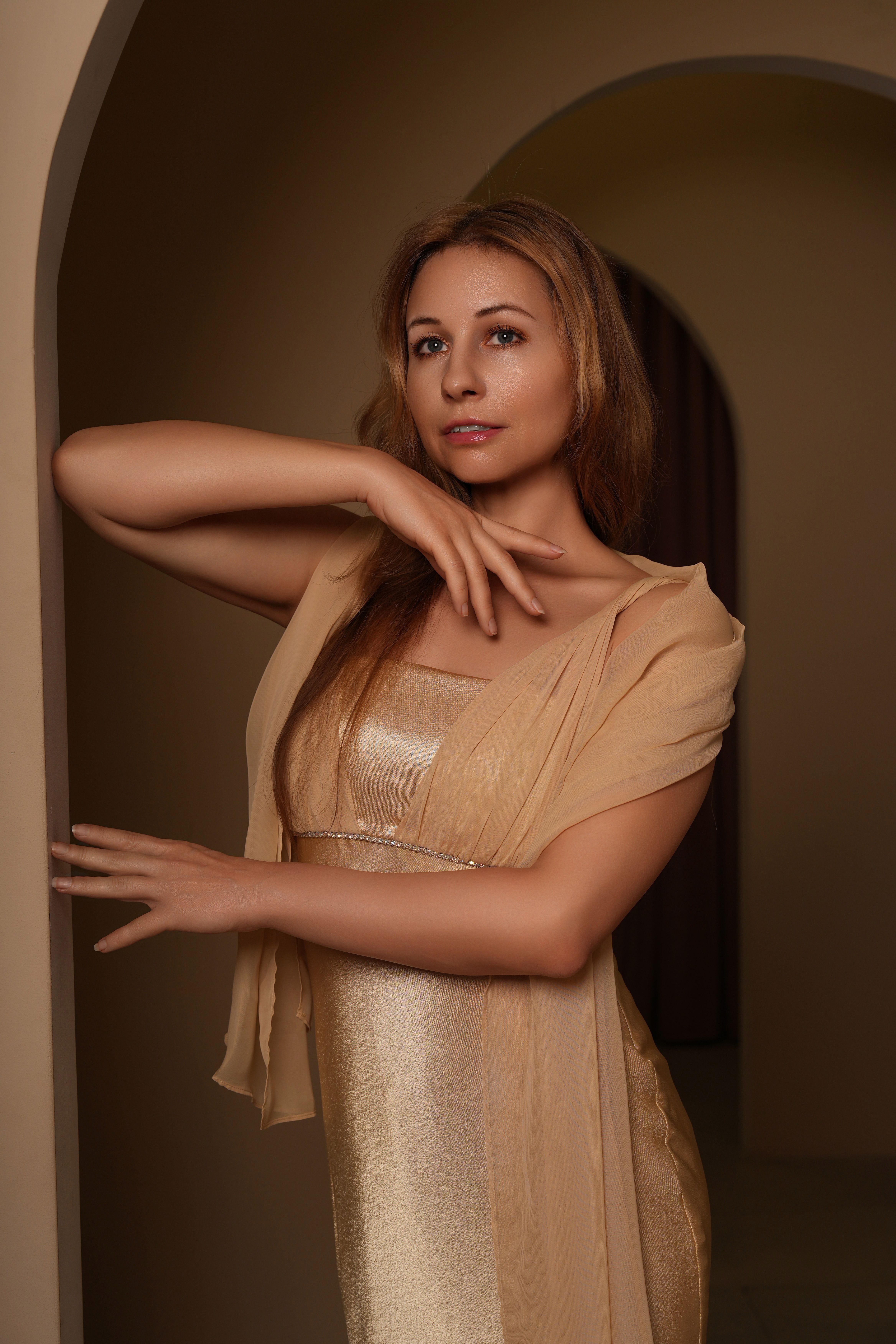 Robe de soirée dorée