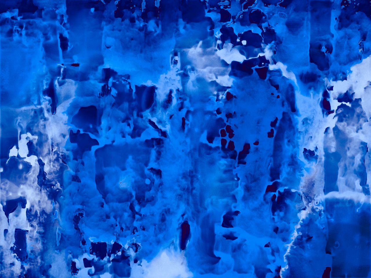 dynamic abstract painting with vivid blue textures and patterns perfec