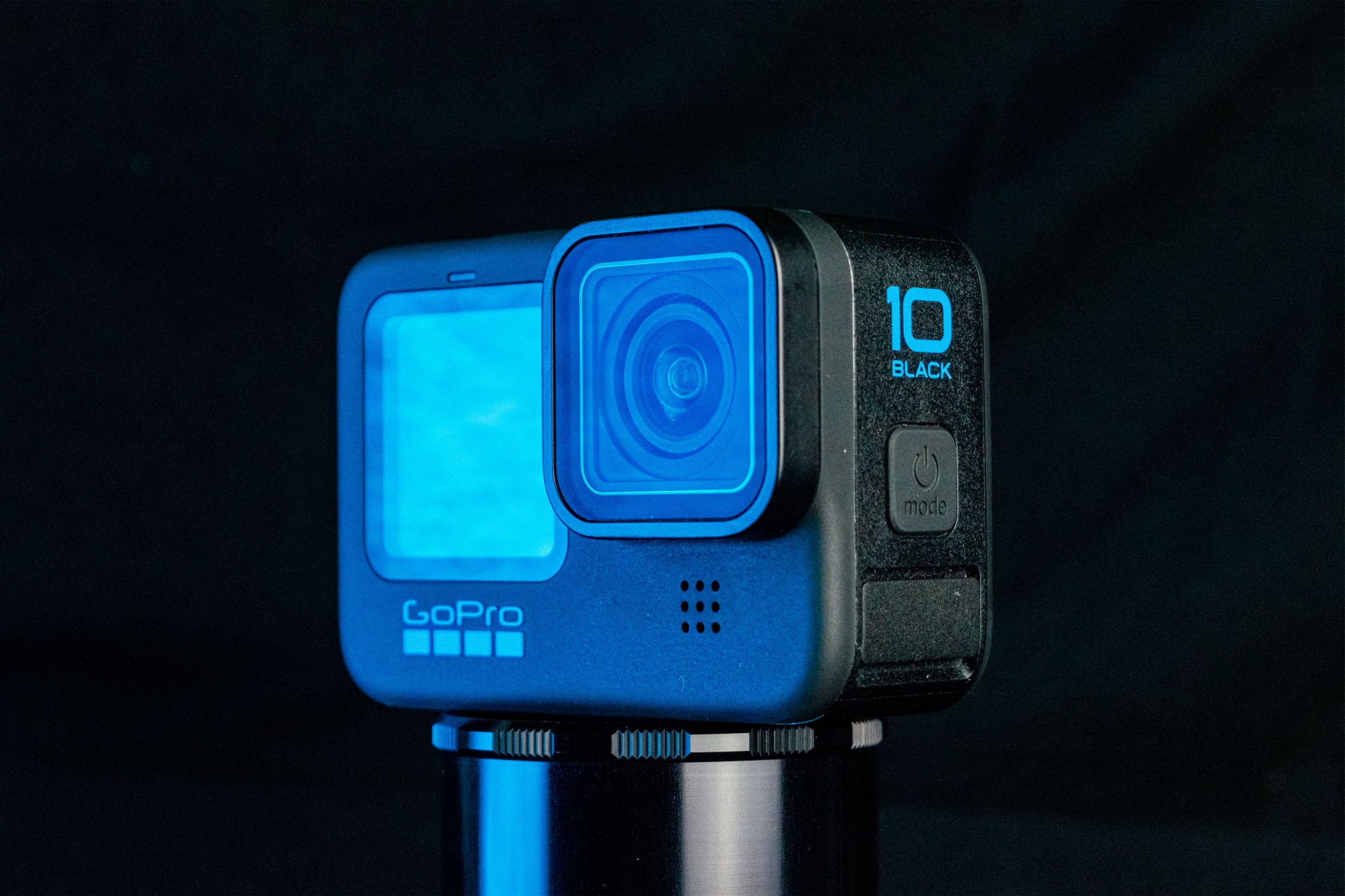 Blue Gopro Transparency Image High-Tech GoPro Camera with Blue Accents · Free Stock Photo