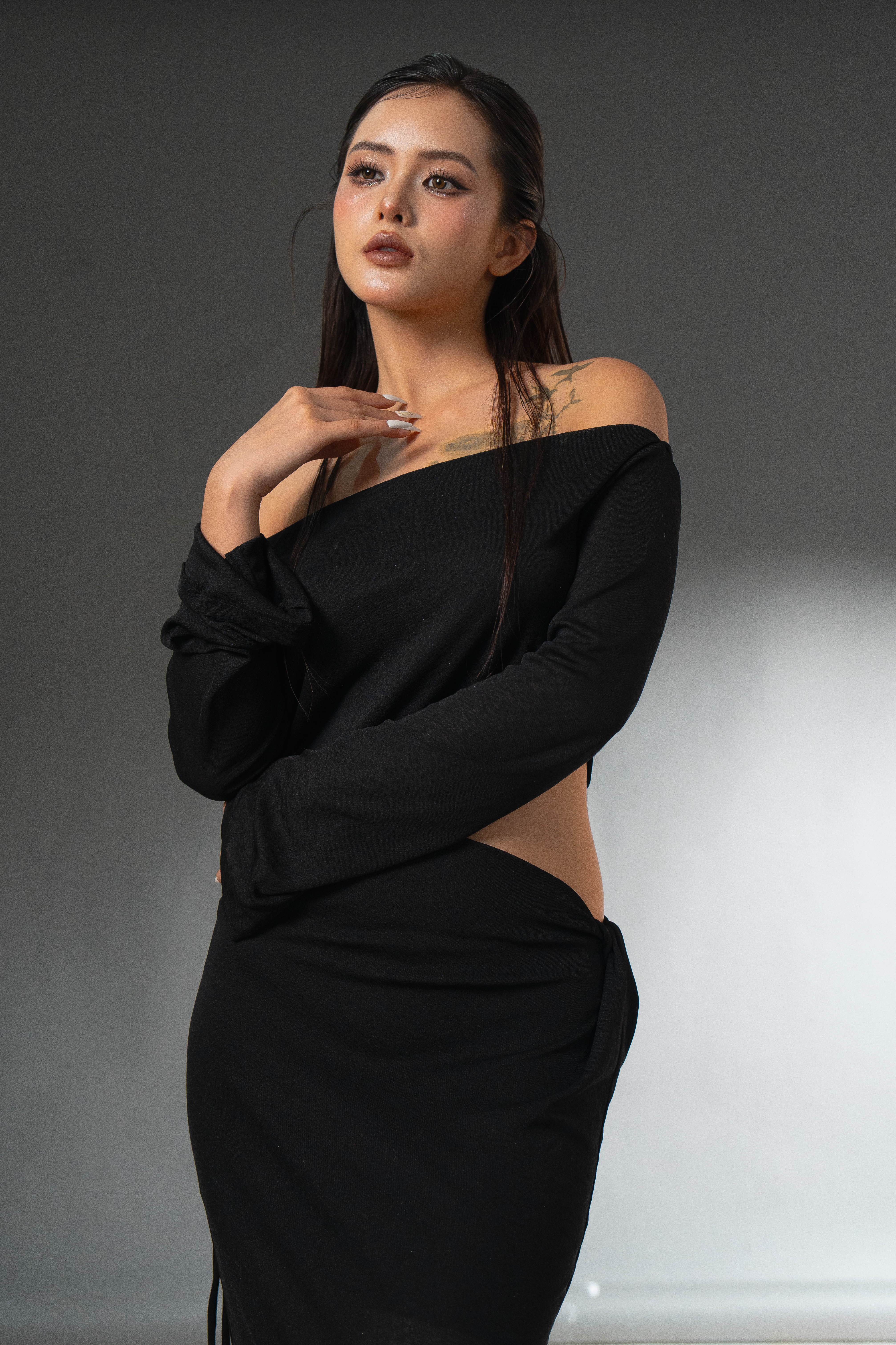 Elegant Woman in Black Dress Portrait · Free Stock Photo